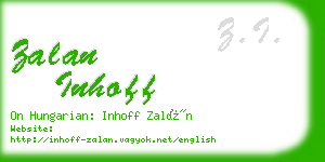 zalan inhoff business card